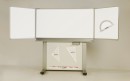 Klapptafel an Minipylone, Emaille weiß glänzend, Wandmontage 150 x 100 cm