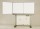 Klapptafel an Minipylone, Emaille weiß glänzend, Wandmontage 150 x 100 cm