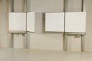 Pylonen-Doppelklapptafel, Emaille weiß glänzend 100 x 120 cm