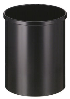 Runder Papierkorb 15 Liter, Schwarz