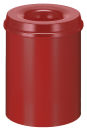 Selbstlöschender Papierkorb 15 Liter, Rot