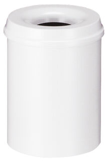 Selbstlöschender Papierkorb 15 Liter, Weiß