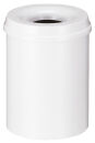 Selbstlöschender Papierkorb 15 Liter, Weiß