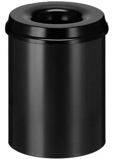 Selbstlöschender Papierkorb 15 Liter, Schwarz