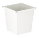 Viereckiger, kegelförmiger Papierkorb, Weiß