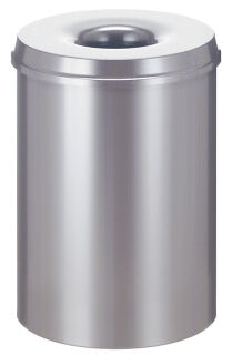 Selbstlöschender Papierkorb 30 Liter, Silber