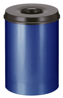 Selbstlöschender Papierkorb 30 Liter, Blau, Schwarz