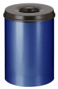 Selbstl&ouml;schender Papierkorb 30 Liter, Blau, Schwarz