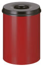 Selbstlöschender Papierkorb 30 Liter, Rot, Schwarz