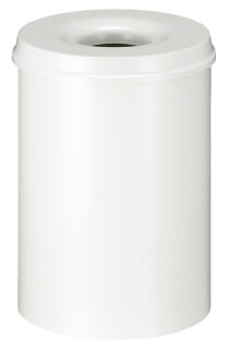 Selbstlöschender Papierkorb 30 Liter, Weiß