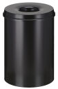 Selbstlöschender Papierkorb 30 Liter, Schwarz