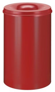 Selbstlöschender Papierkorb 110 Liter, Rot mit rotem Deckel