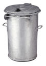 Stahlverzinkter Abfallbehälter 110 Liter, Verzinkt