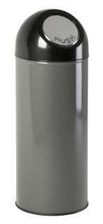Abfallbehälter mit Druckdeckel 55 Liter, Metallic, Schwarz
