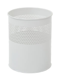 Halbperforierter Papierkorb 10 Liter, Weiß