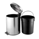 Tritt-Mülleimer 5 Liter, Edelstahl