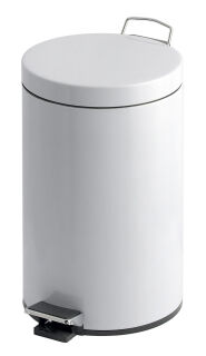 Tritt-Mülleimer 12 Liter, Weiß