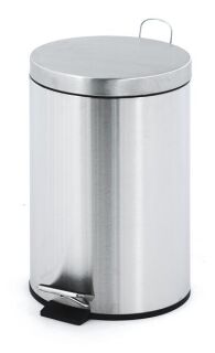 Tritt-Mülleimer 12 Liter, Edelstahl