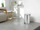 Tritt-Mülleimer 20 Liter, Matt Edelstahl