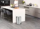 Tritt-Mülleimer 20 Liter, Matt Edelstahl
