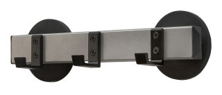 Wand-Garderobenständer, magnetisch 3 Haken, Schwarz, Aluminium Grau