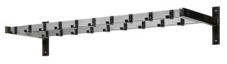 Wandgarderobe HIQ 19 Haken, Schwarz, Aluminium Grau