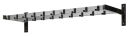 Wandgarderobe HIQ 19 Haken, Schwarz, Aluminium Grau