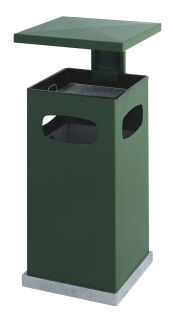 Ascher-Papierkorb mit abnehmbarem Dach 70 Liter, Grün