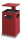 Ascher-Papierkorb mit abnehmbarem Dach 80 Liter, Rot