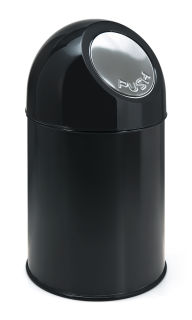 Abfallbehälter mit Druckdeckel und Inneneimer 30 Liter, Schwarz