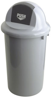 Abfallbehällter aus Kunststoff mit Klappdeckel, 47 Liter, Grau