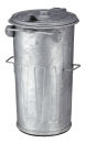 Stahlverzinkter Abfallbehälter 90 Liter, Verzinkt