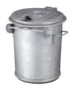 Stahlverzinkter Abfallbehälter 70 Liter, Verzinkt