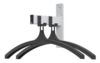 Wandgarderobe HIQ 2 Kleiderbügel, Schwarz, Aluminium Grau