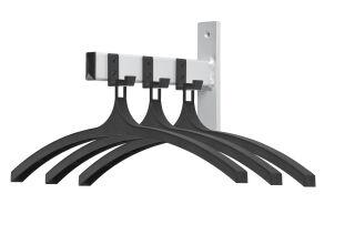 Wandgarderobe HIQ 3 Kleiderbügel, Schwarz, Aluminium Grau
