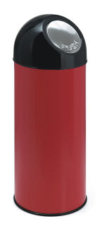 Abfallbehälter mit Druckdeckel 55 Liter, Rot, Schwarz