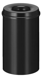 Selbstlöschender Papierkorb 20 Liter, Schwarz