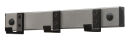 Wandgarderobe HIQ 3 Haken, Schwarz, Aluminium Grau