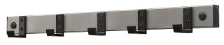Wandgarderobe HIQ 5 Haken, Schwarz, Aluminium Grau