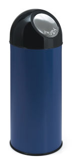 Abfallbehälter mit Druckdeckel 55 Liter, Blau, Schwarz
