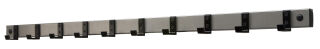 Wandgarderobe HIQ 10 Haken, Schwarz, Aluminium Grau
