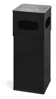 Ascher-Papierkorb aus Aluminium, Schwarz
