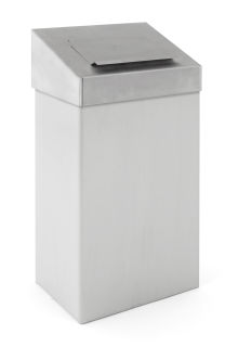 Abfallbehälter mit hygienischem Oberteil, 18 Liter, Matt Edelstahl