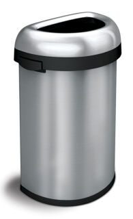 Semi-round Open Bin, Simplehuman, Matt Edelstahl
