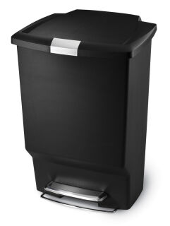 Rectangular Plastic Step Can, Simplehuman, Schwarz