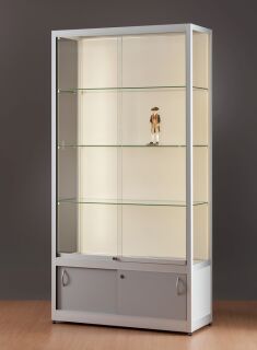 Standvitrine 3111000-O, 1000 x 400 x 1972 mm, LED-Beleuchtung, mit Unterschrank