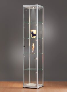 Standvitrine 115400, 400 x 400 x 2000 mm, Halogen-Beleuchtung