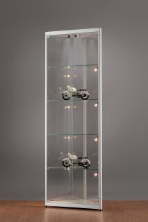 Eckvitrine 115500-H, 500 x 500 x 700 x 2000 mm, Halogen-Beleuchtung