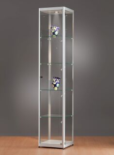 Standvitrine 115400, 400 x 400 x 2000 mm, LED-Beleuchtung