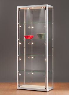 Standvitrine 115800, 800 x 400 x 2000 mm, LED-Beleuchtung